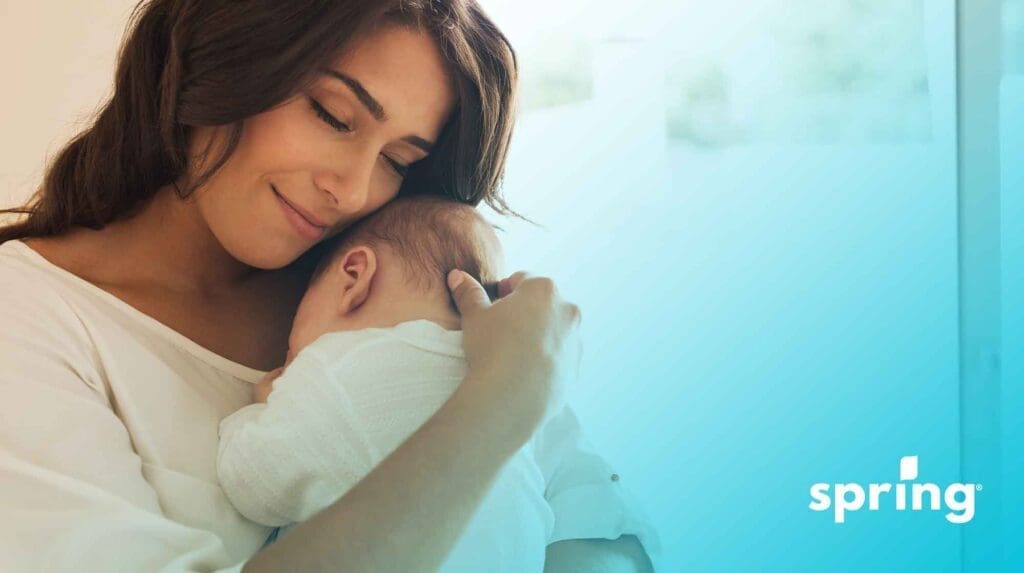 Woman holding baby