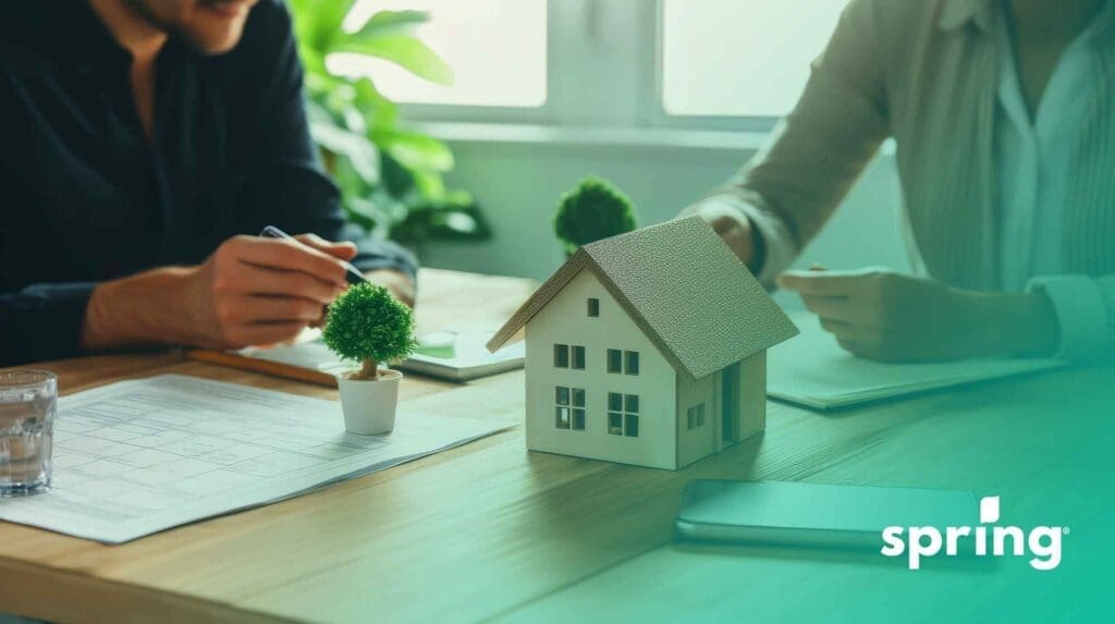 Cosigners for mortgage sitting at table