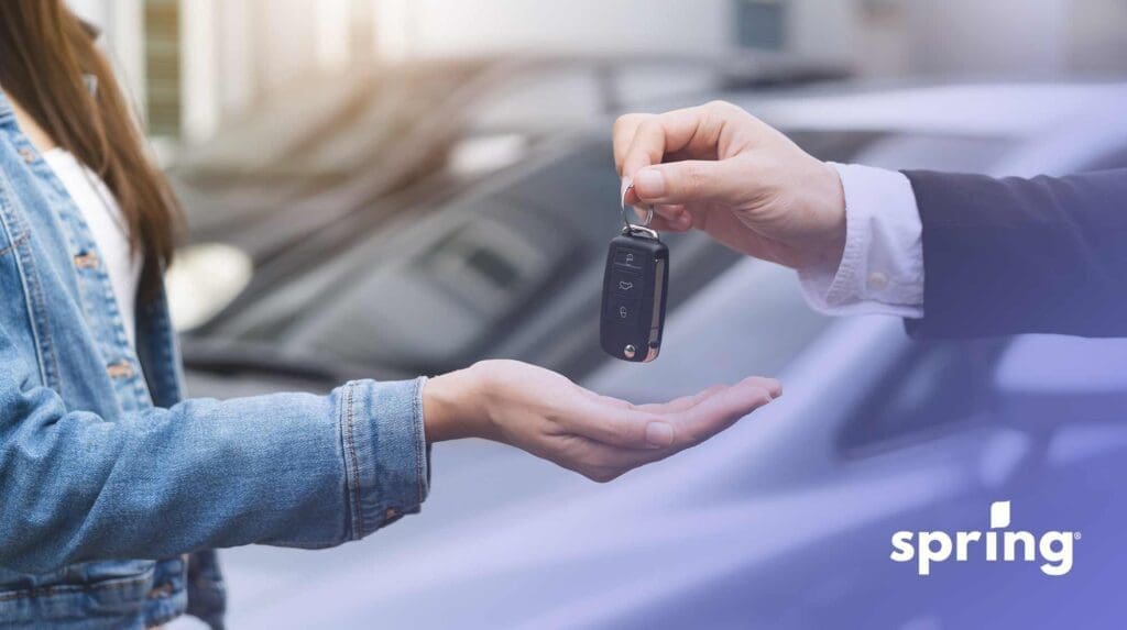 Woman leasing a car through her business