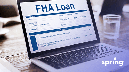 FHA loan shown on computer screen
