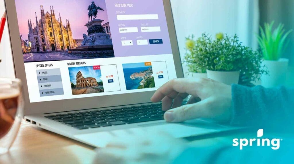 Man booking flights online