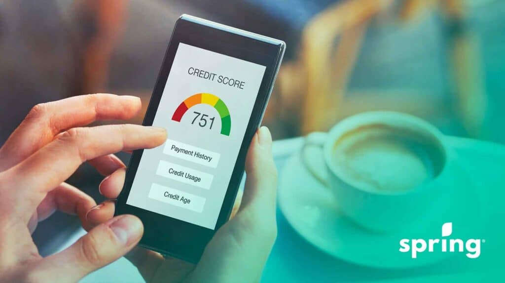 Average credit score by age in Canada shown on smartphone
